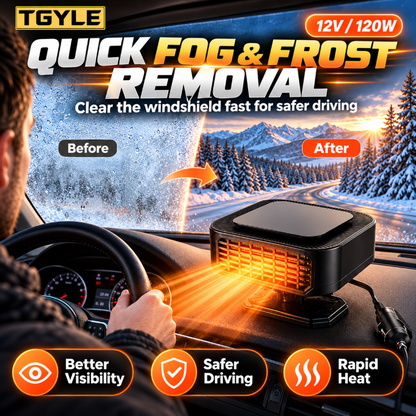 ⏰LIMITED TIME PRICE: ONLY ￡14.99!!!🔥Portable Car Heater Defroster with 360-Degree Rotating Base