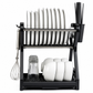 🔥LAST DAY SALE ONLY ￡14.99!!🍽️💦Multi-Layer Steel Dish Drying Rack – Vertical Storage, Drip Tray, Tool-Free Install ✨