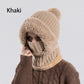 🎉This Week's Special Sales - ￡12.99✨Women 3-in-1 Knitted Balaclava Hat, Fleece Lined Warm Hood Beanie with Scarf & Face Mask, Pom Pom Winter Hat for Outdoor Skiing🧣