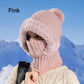 🎉This Week's Special Sales - ￡12.99✨Women 3-in-1 Knitted Balaclava Hat, Fleece Lined Warm Hood Beanie with Scarf & Face Mask, Pom Pom Winter Hat for Outdoor Skiing🧣