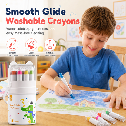 🔥LAST DAY SALE ONLY ￡7.99!!✨50K+ SOLD!🎁Washable Crayons and Oil Pastels for Kids