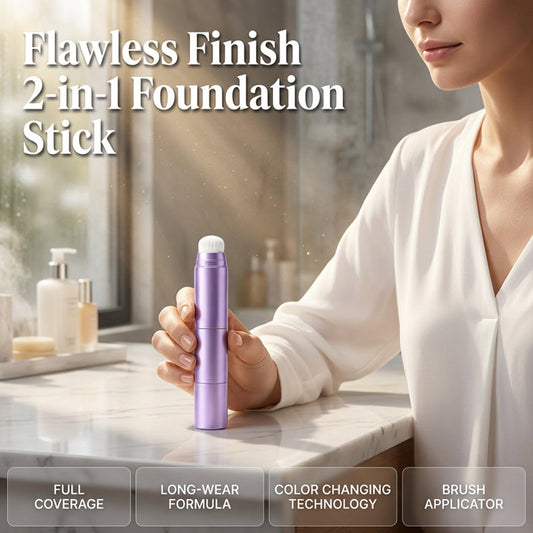 💜LAST DAY BUY 1 GET 1 FREE!!💜50K+ SOLD!✨2-in-1 Color Changing Foundation Stick – built-in brush, full coverage, long-lasting & portable. Flawless skin anywhere! 🛡️✅