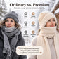 🔥LAST DAY SALE £6.99!!💞✨ Winter’s Sweet Little Luxury | Clever All-in-One Knit Hat & Scarf Set 🤍❄️ Soft twisted knit, keeps head and neck cosy without bulky layers🧣
