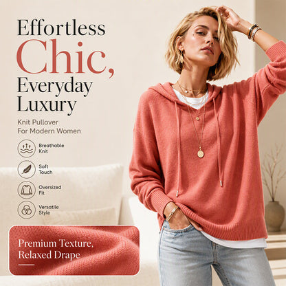 🔥LAST DAY PROMOTION 50% OFF🧶Cozy Head Coverage, Customizable Fit💖Women's Casual Hooded Sweater With Drawstring