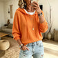 🔥LAST DAY PROMOTION 50% OFF🧶Cozy Head Coverage, Customizable Fit💖Women's Casual Hooded Sweater With Drawstring