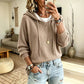 🔥LAST DAY PROMOTION 50% OFF🧶Cozy Head Coverage, Customizable Fit💖Women's Casual Hooded Sweater With Drawstring