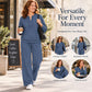 🔥Black Friday Sale -Up to 50% OFF!🍂Women's Long Sleeve Half-Zip Top & Wide-Leg Pants Set