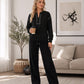 🔥Black Friday Sale -Up to 50% OFF!🍂Women's Long Sleeve Half-Zip Top & Wide-Leg Pants Set