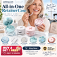 🔥Last Day Special Price £9.99!✨50K+ SOLD!🦷All-in-One Retainer Storage Case — Soaking Compartment, Built-in Mirror & Cleaning Tools