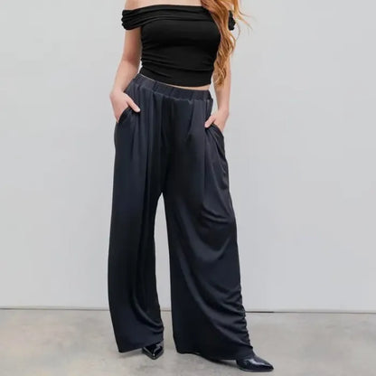 🔥💐SPRING DAY SALE- ONLY £13.99!!⚡50K+ SOLD!💝High Elastic Casual Stretchy Wide Leg Pants